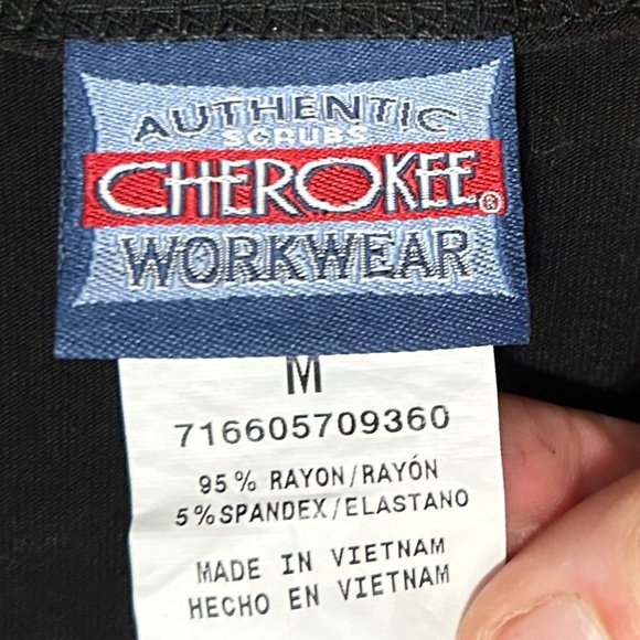 Cherokee Workwear Black Long Sleeve Scrubs Pullover Top Women's Medium 1569 - Picture 6 of 7